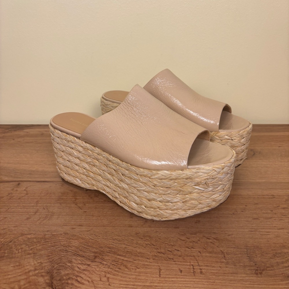 PALOMA BARCELO Aryn Platform Espadrille Sandals Skin Women Size 42‎ Wedge Raffia